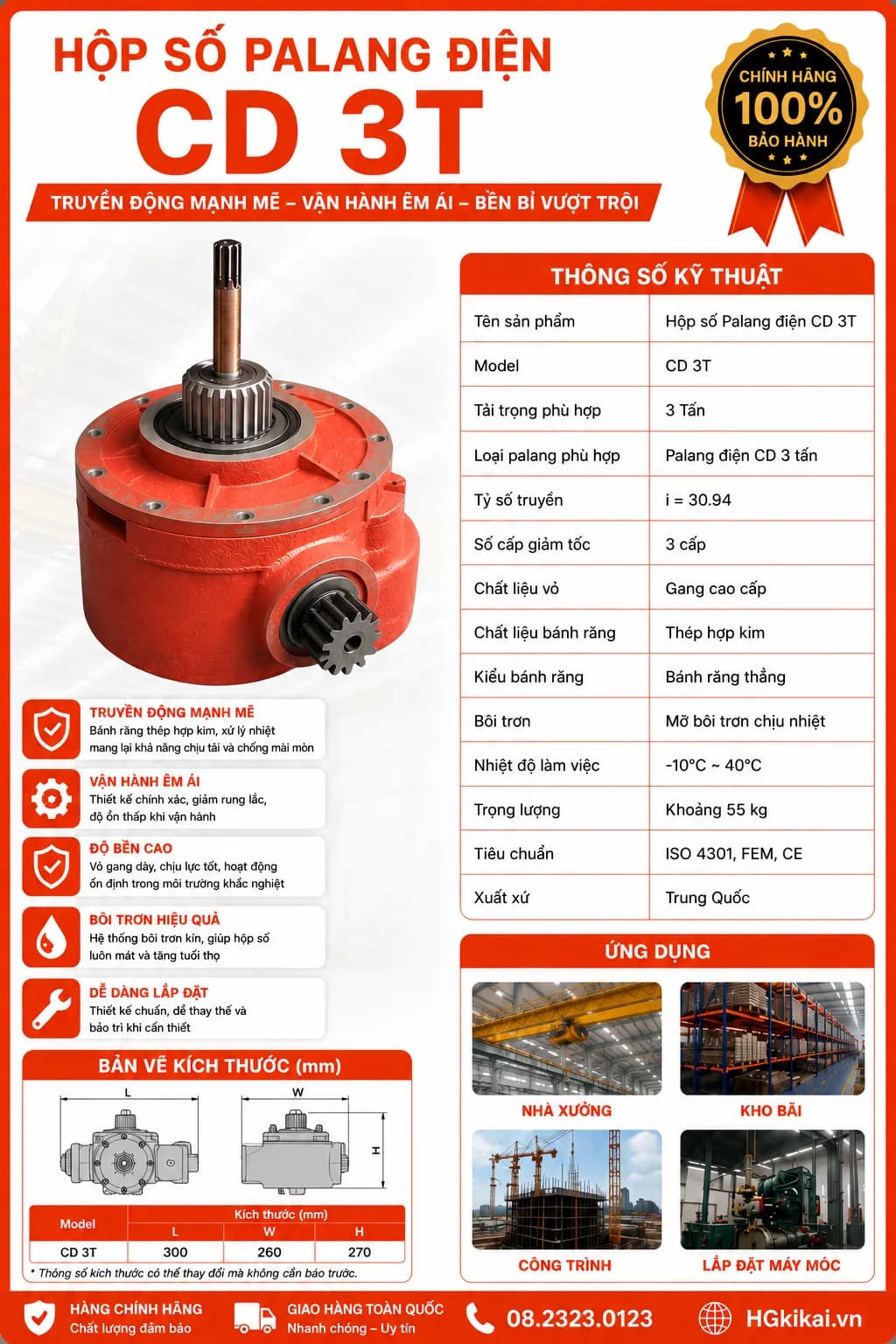 Hộp số Palang điện CD 3T