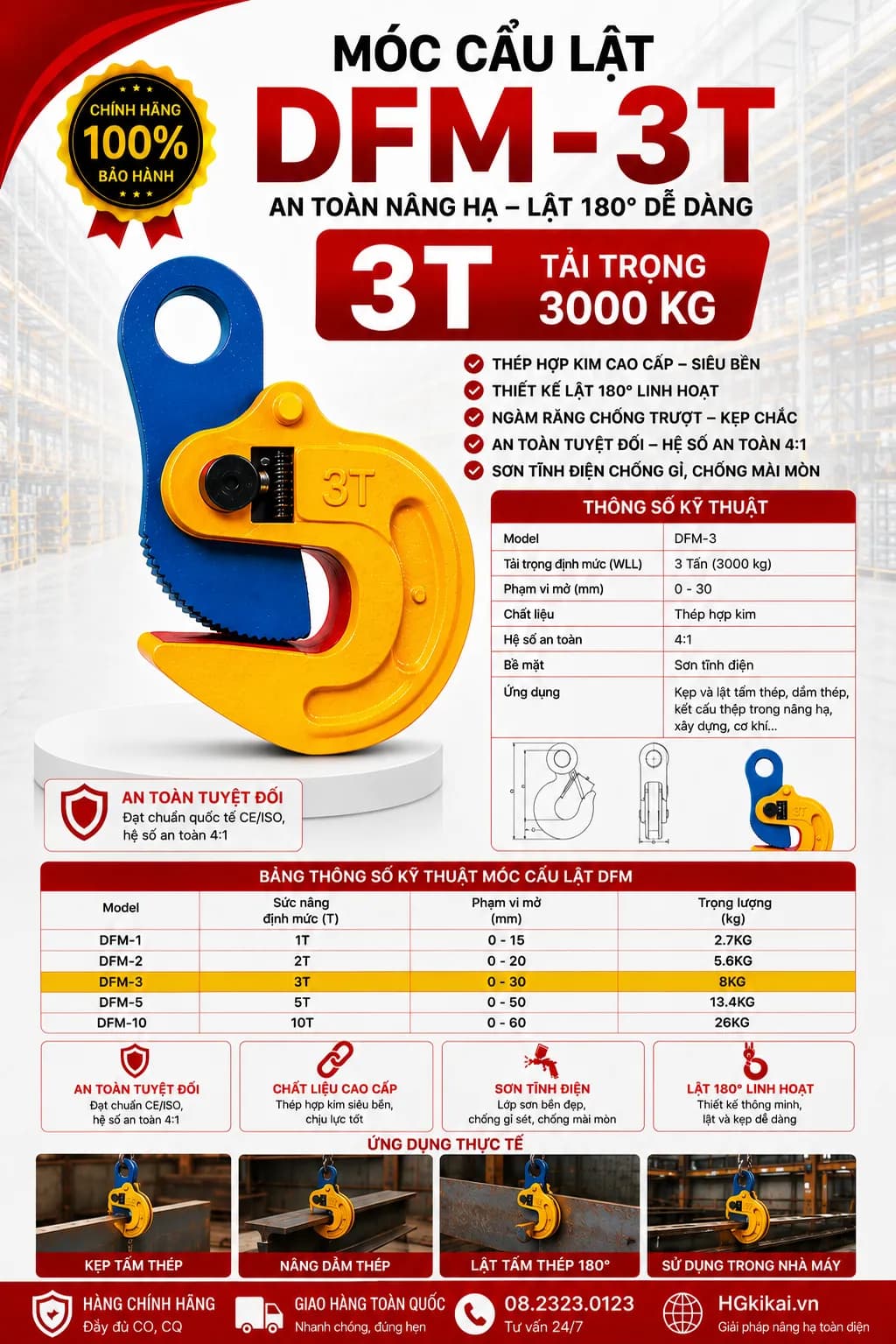 Móc cẩu lật DFM 3T