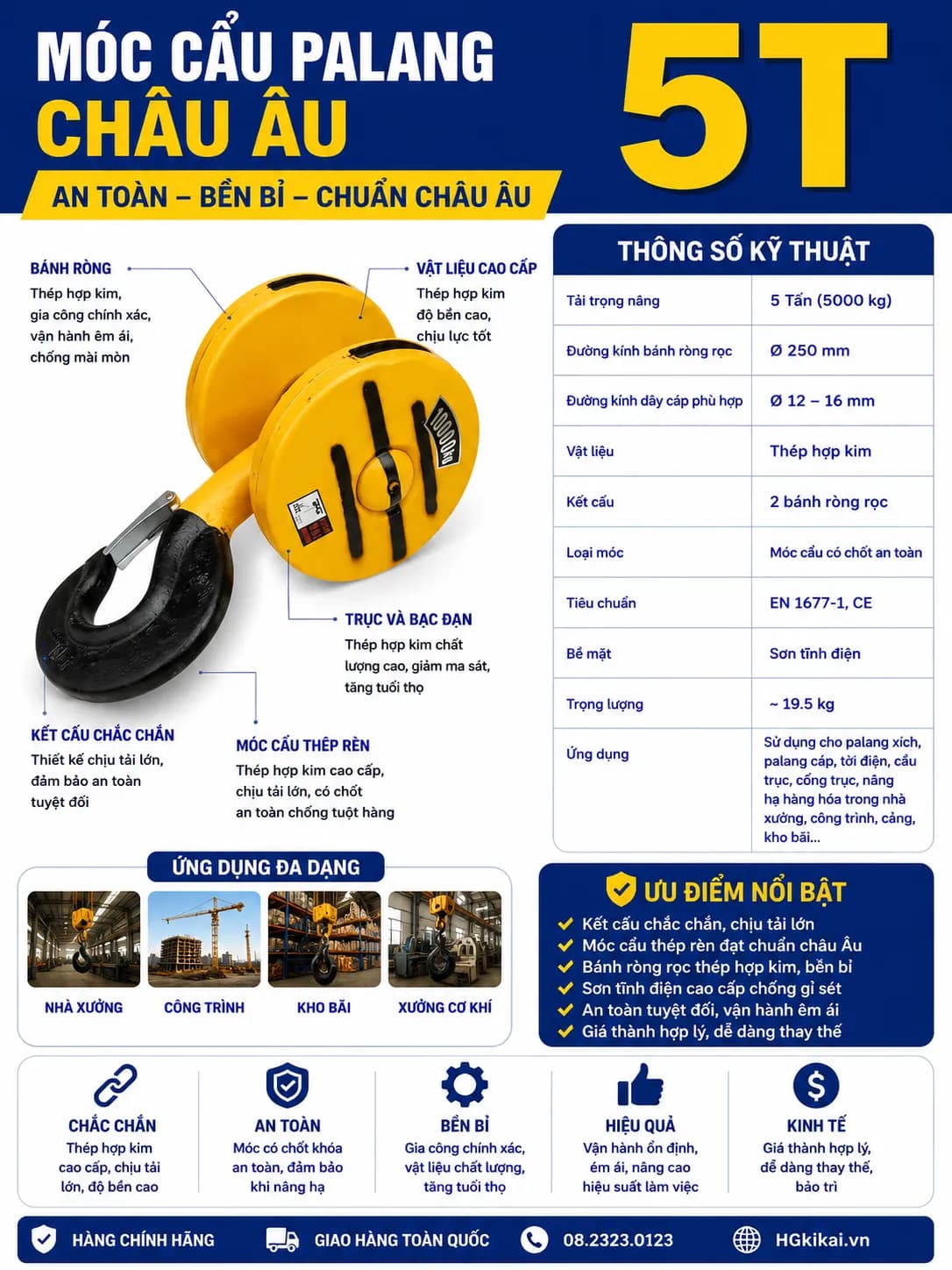 Móc cẩu Palang châu âu 5T