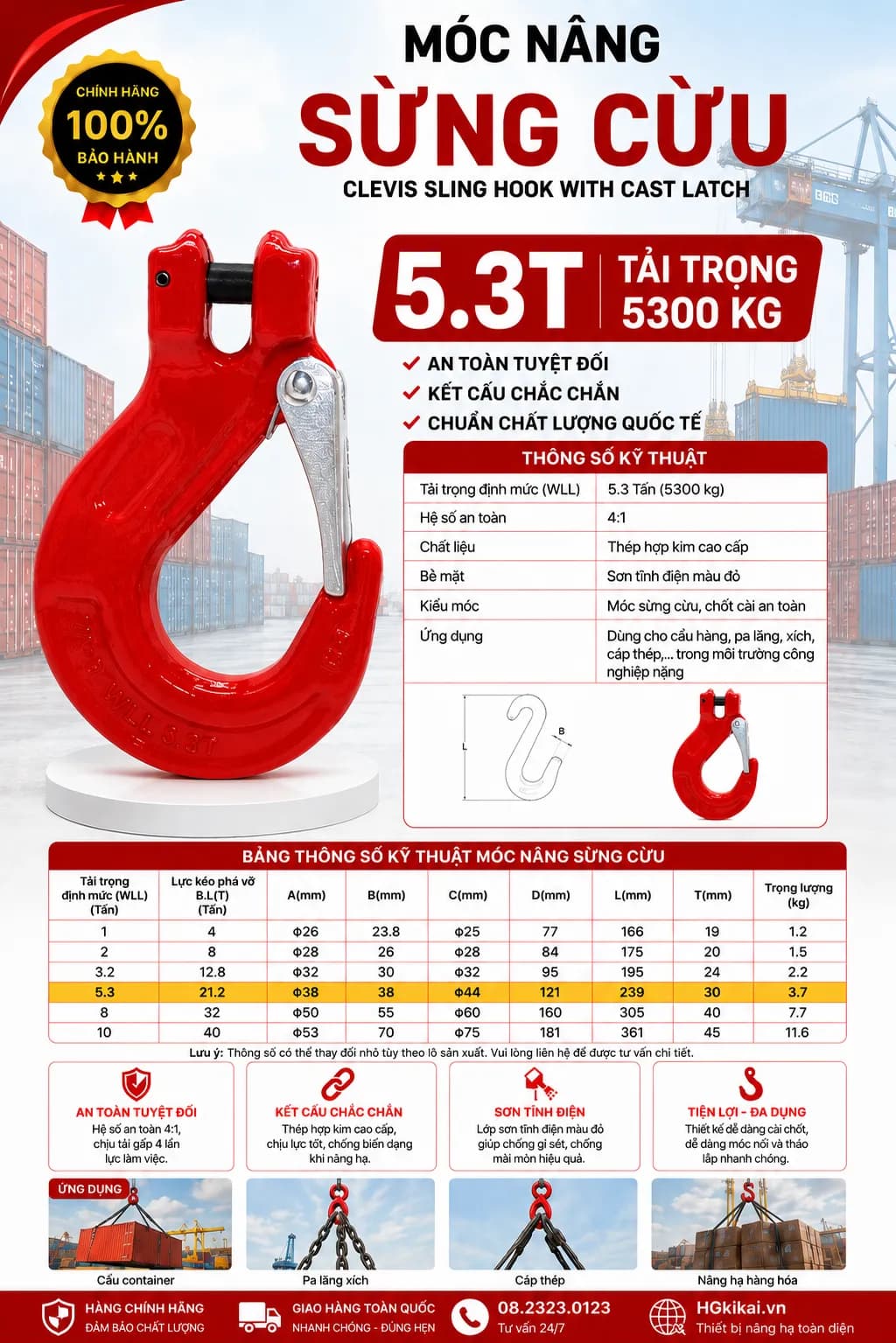 Móc nâng sừng cừu 5.3T