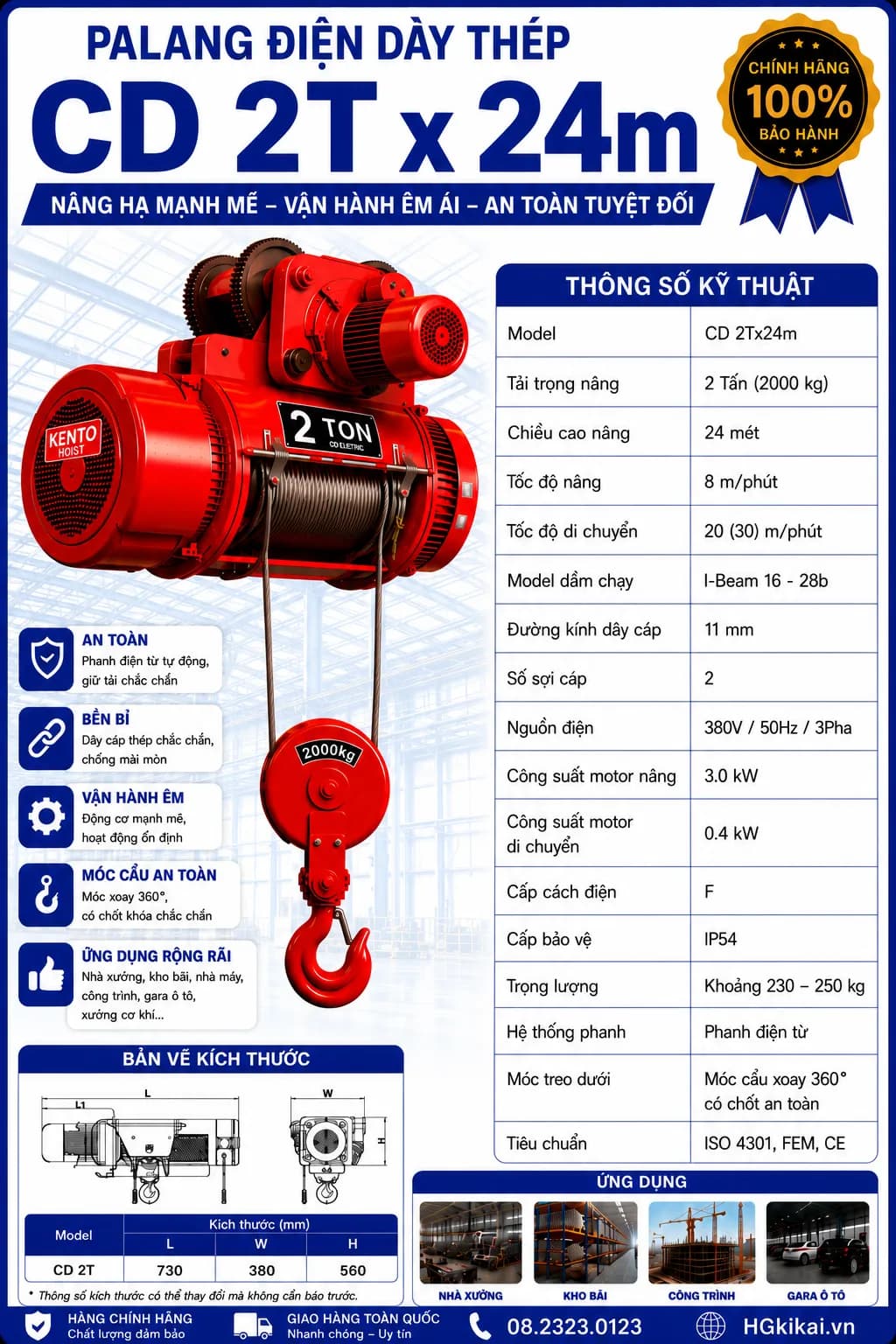 Palang điện CD 2Tx24m