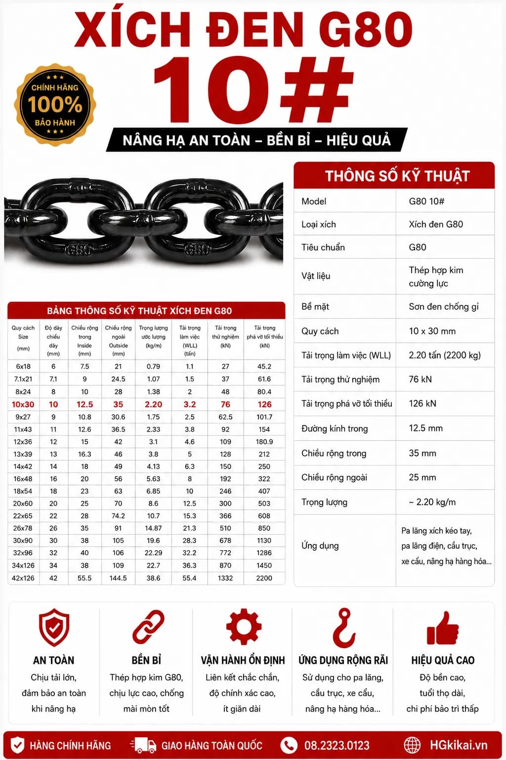Xích đen G80 10#