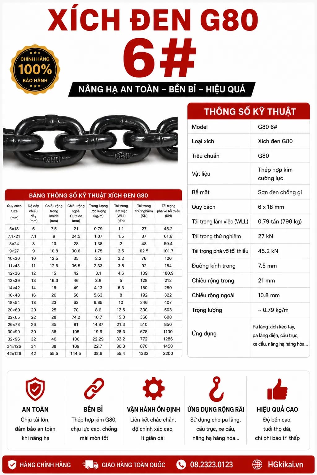 Xích đen G80 6#