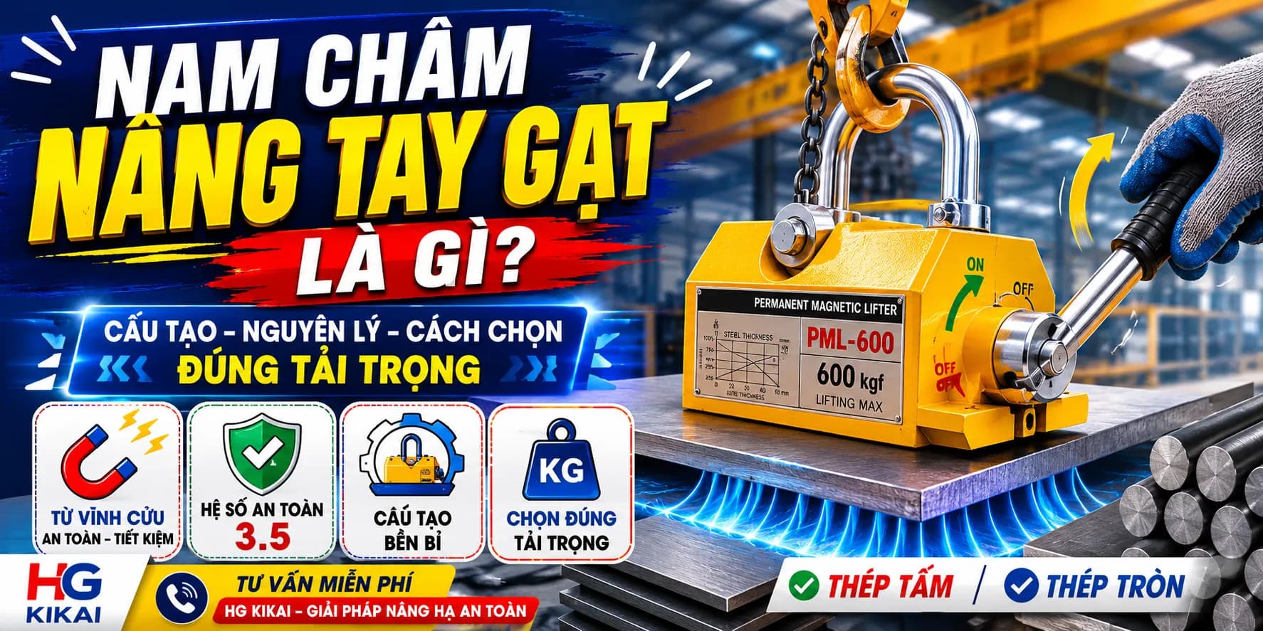 Nam Châm Nâng Tay Gạt Là Gì? Cấu Tạo, Nguyên Lý Và Cách Chọn Đúng Tải Trọng